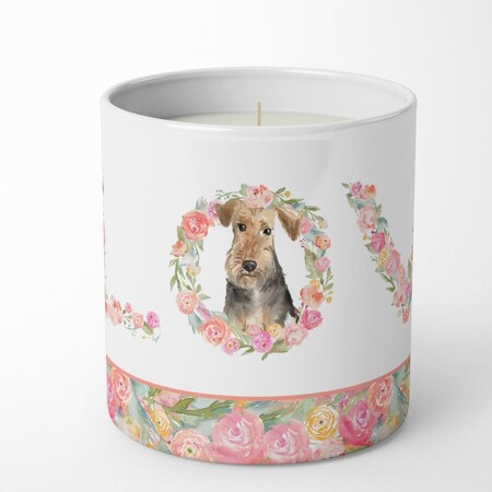 Carolines Treasures 3.75 x 3.25 in. Unisex Welsh Terrier Love 10 oz Decorative Soy Candle WDK4632CDL